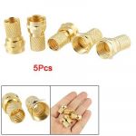 5 pcs rg6 f-type twist-on coaxial cable rf connector plug male