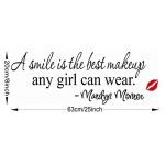 Marilyn Monroe Red Lips English Proverbs Wall Stickers A smile is the best makeup Wall Paper for Bedroom Living Room Wallpaper