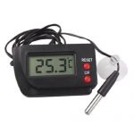 LCD Display Fish Tank Aquarium Digital Thermometer C/F Black w Probe