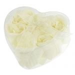 6 Pcs Bathing Shower Off White Rose Flower Bath Soap Petals w Heart Shaped Box