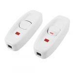 AC 250V 10A ON/OFF Button Electric Control In Line Switch 2 Pcs White