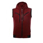 Allegra K Men Zip Up Hoodies Kangaroo Pocket Hoodie Casual Hooded Vest (Burgundy) (L (UK 42))