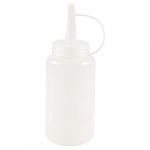 180cc White Plastic Squeeze Bottle Oil Sauce Dispenser Nozzle Cap Attached