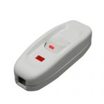 Compact White Plastic In-line Cord Light Lamp Switch