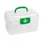 Clear white plastic double layers health care medicine box case holder
