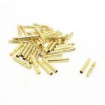 20 Pairs Gold Tone Metal Audio Telephone Device 2mm Dia Banana Connector