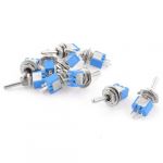 10PCS SPDT On/On 2 Position Miniature Toggle Switch AC 125V/3A