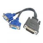 Dual VGA 15 Pin Female Splitter Adapter Cable