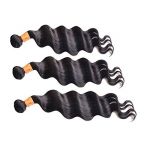 Weave 100% Malaysian Human Hair Extensions Wefts Loose Deep Wave 3 Bundles 12'14'16'