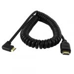 66cm Right Angle Mini HDMI to HDMI Male Adapter Extension Cable