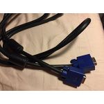 Black Blue VGA 15 Pin Male to Male Plug Computer Monitor Cable Wire Cord 1.5M