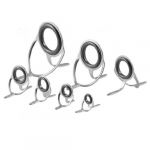 7 Pcs Minimum 4mm Eye Dia Fishing Rod Pole Guide Ring Eyes Black Silver Tone