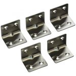 30mm x 30mm Round End 90 Degree Corner Bracket Silver Tone 5pcs