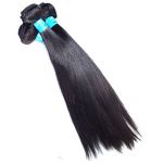 New 3 Bundles 100% 5A unprocessed Virgin Peruvian Human hair weft Silky Straight Black 16'+18'+20'