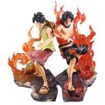 New 2pcs One Piece Anime MonkeyÂ·DÂ·luffy&Portgas D Ace PVC DX Figure Brotherhood