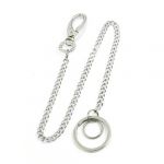 Silver Tone Metal Chain Lead Ring Lobster Clasp Keyring Keychain