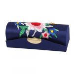Floral Design Lipstick Lip Chap Stick Case Holder Box w Mirror Blue