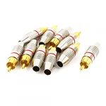 10pcs rca male plug audio coaxial cable solderless connector adapter