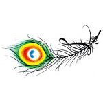 Removable High Quality 3D Colour Peacock feathers Tattoo Stickers Temporary Transfer Body Art Stickers Waterproof Non-toxic