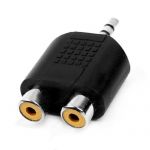 3.5mm Stereo Jack Male Plug to Dual RCA Female Sockets Splitter Connector