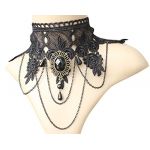 Punk Exaggerated wide Choker Lace collar necklace fake dress accessories