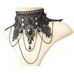 Punk Exaggerated wide Choker Lace collar necklace fake dress accessories Punk Exaggerated wide Choker Lace collar necklace fake dress accessories