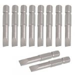 10 Pcs 1/4 x 50mm x 6mm x 6mm Magnetic Slotted Tip Screwdriver Bits
