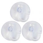 3 Pcs Bathroom Kitchen Clear Plastic Suction Cup Wall Hooks Hangers