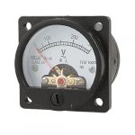AC 0-300V Round Analog Dial Panel Meter Voltmeter Gauge Black
