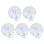 5 Pcs Bathroom Kitchen Glass Clear Suction Cup Hook Wall Hangers