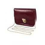 Women Mini Cute Hasp Chain Shoulder Crossbody Messenger Bag Burgundy