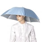 Fishing elastic head band 17 long handfree baby blue umbrella hat
