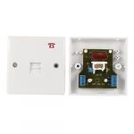 2 Pcs Single Port Phone Wall Plate Socket Panel White for BT 6P4C