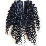 Brazilian Virgin human Hair Lace Closure kinky curly hair 4x4 natural color 14'