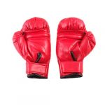 Sponge Padded Red Faux Leather Boxing Gloves for Child