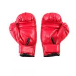 Sponge Padded Red Faux Leather Boxing Gloves for Child