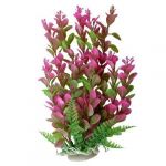 14.9 Height Fish Tank Green Fuchsia Underwater Plastic Plant Grass Ornament