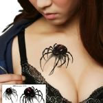 NEW 3D Black Araneid Spider Waterproof Tattoo Sticker Body Art Stickers Removable (Include a Cycling Reflective Band as gift)