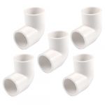 5 Pieces 20mm Dia 90 Angle Degree Elbow PVC Pipe Fittings Adapter Connector White