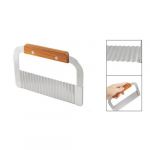 Brown Plastic Handle Double Wave Side Carrot Potato Crinkle Cutter