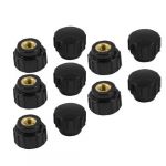 10 pcs 4mm dia female thread black screw on type round knurled knob