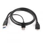 Usb 2.0/usb 3.0 type a male to micro b male y cable - black