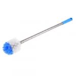 Metal Handgrip Bathroom Closetool Brush Cleaning Tool White Blue