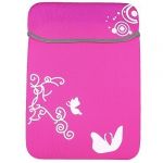 13 13.3 Butterfly Printed Laptop Notebook Sleeve Bag Pouch Case Pink