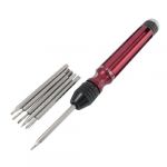 7 in 1 Set Nonslip Red Black Handle Torx T2 T5 T6 Screwdriver Bits