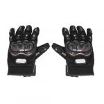 Men Cycling Motorcycle Hook Loop Closure Full Finger Sports Gloves Black Pair