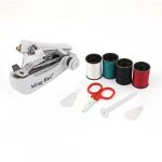 Home Portable White Handheld Mini Sewing Machine Scissor Spools Set