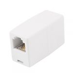 6P4C RJ11 to RJ11 Female/Female Telephone Cable Coupler Adapter White