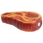 Beef Steak Shape Dog Squeaky Chew Toy, Red/ Pale Yellow