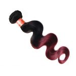 Virgin Brazilian Human Hair Extensions 1 Bundle Ombre 1B burgundy Body Wave 6A 12'